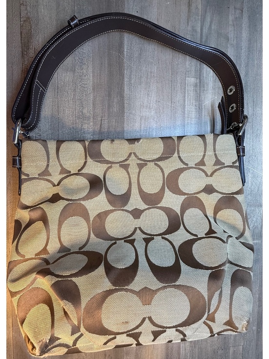 Coach Handbags - Coach Signature Jacquard Brown Tan Shoulder Bag Hobo Purse (hbp1/cp24)